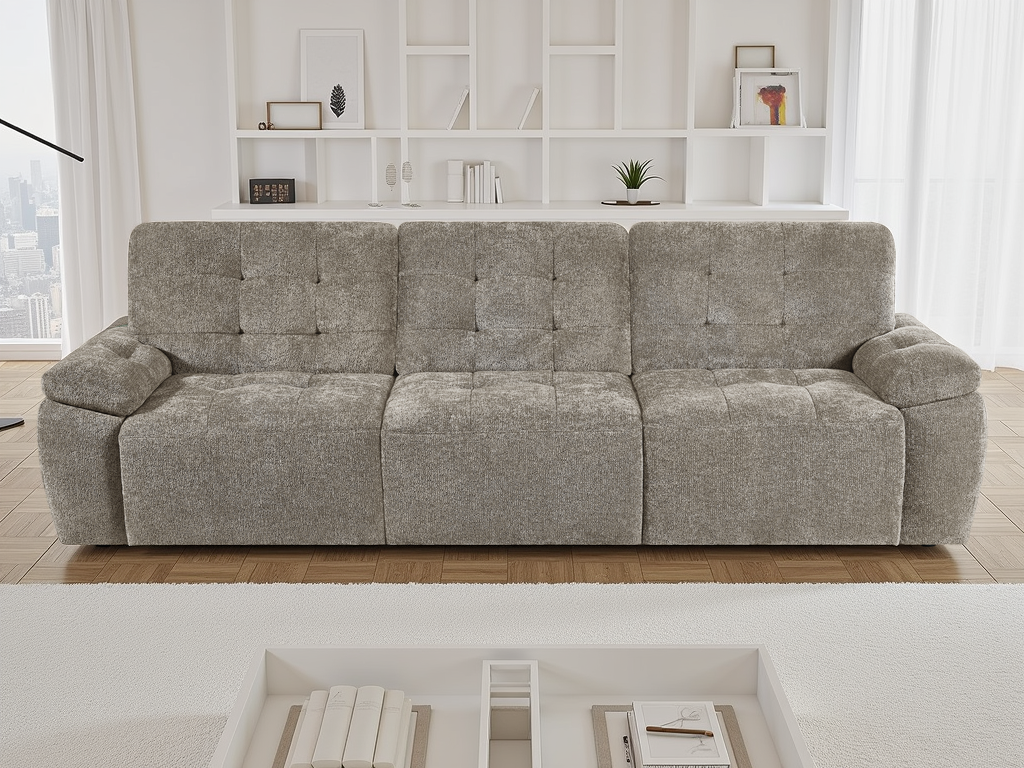Dallas Electric Sofabed Mushroom 3 Seater