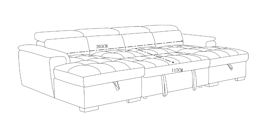Alaya U Shape Sofabed - Comfort Furniture