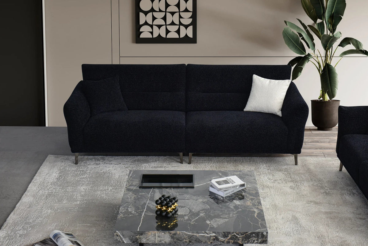 Albany Sofa Range in Black Boucle - Comfort Furniture