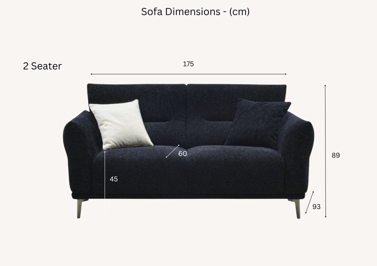 Albany Sofa Range in Black Boucle - Comfort Furniture