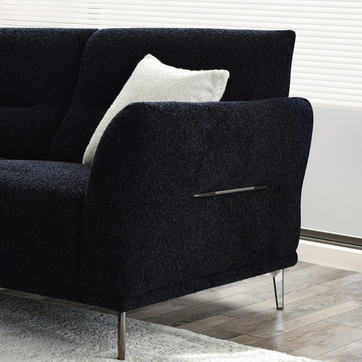 Albany Sofa Range in Black Boucle - Comfort Furniture
