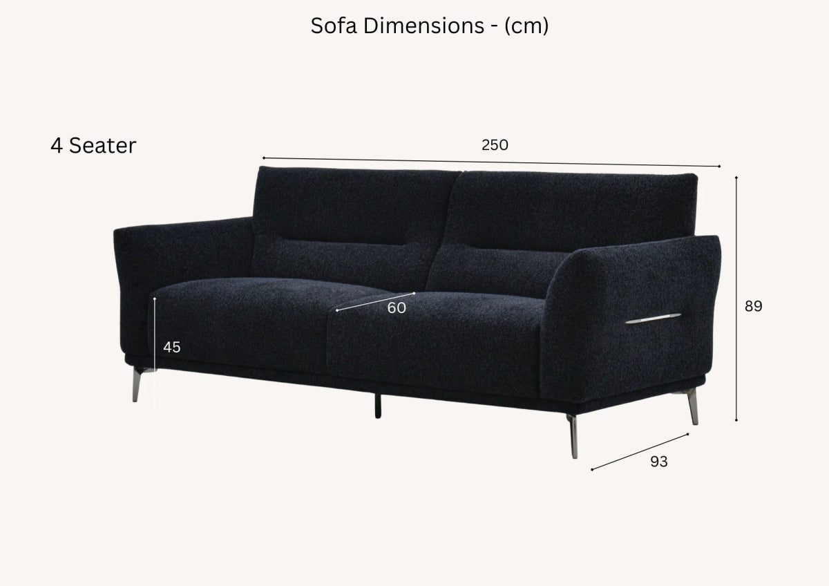 Albany Sofa Range in Black Boucle - Comfort Furniture