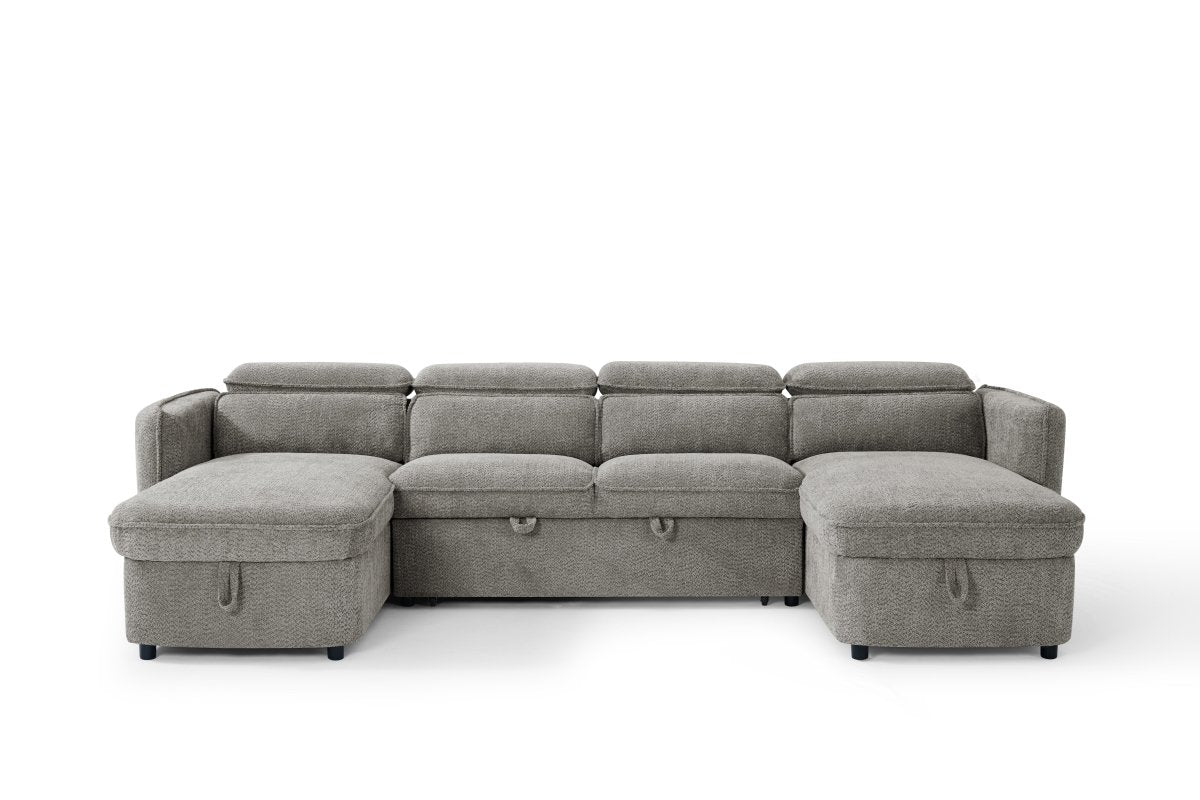 Capri Sofabed Grey U Shape Corner - Comfort Furniture