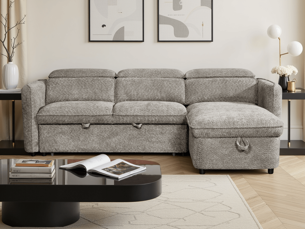 Capri Sofabed Grey Universal Corner - Comfort Furniture