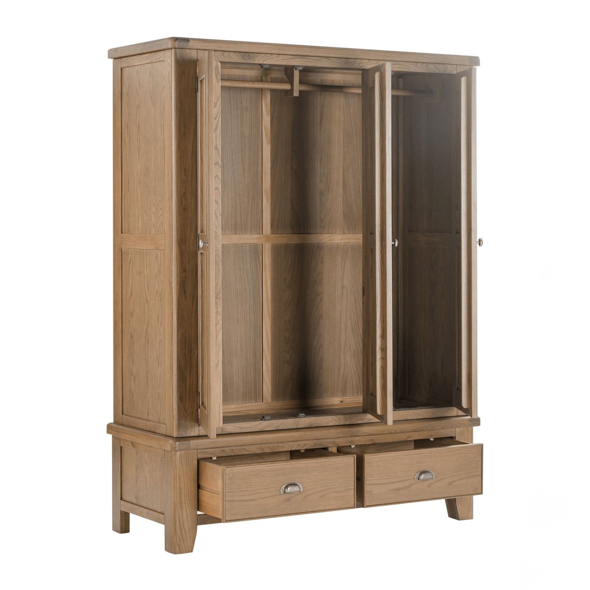 Chatsworth 3 Door Wardrobe – Oak - Comfort Furniture