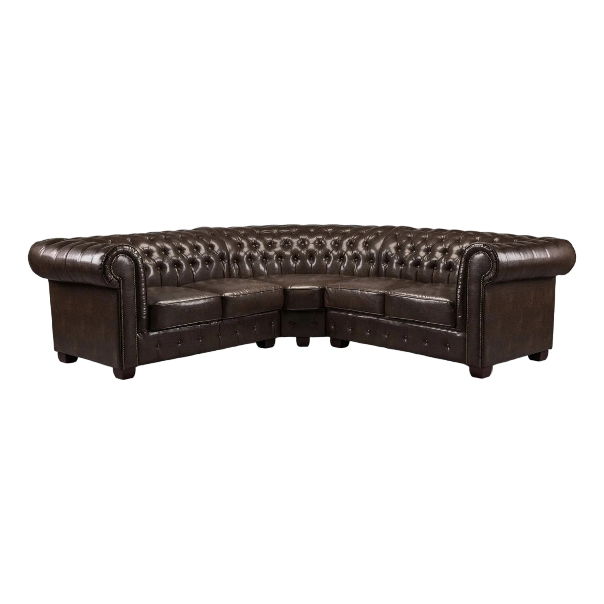 Chesterfield Leather Corner Sofa - Comfort Furniture