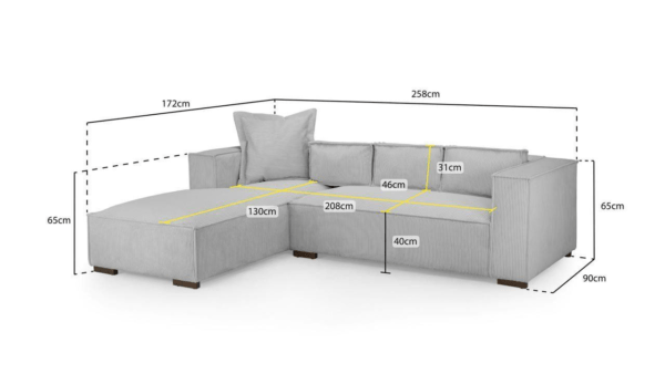Chloe Big Corner Sofa in Jumbo Cord - Comfort Furniture