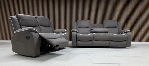 Chloe Leather Sofa Suite Manual Recliner - Comfort Furniture