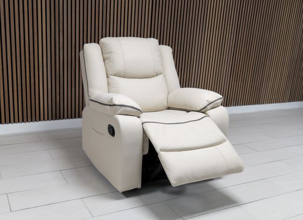 Chloe Leather Sofa Suite Manual Recliner - Comfort Furniture