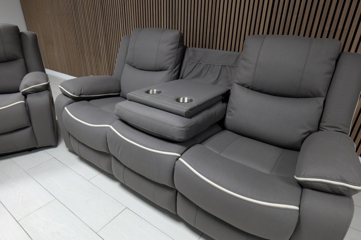 Chloe Leather Sofa Suite Manual Recliner - Comfort Furniture