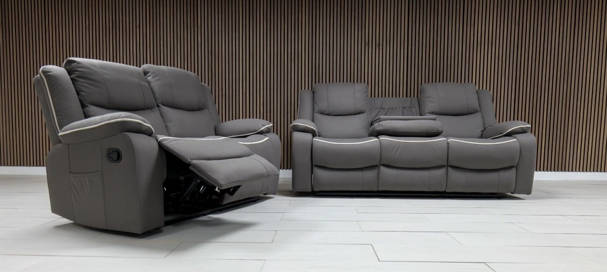 Chloe Leather Sofa Suite Manual Recliner - Comfort Furniture