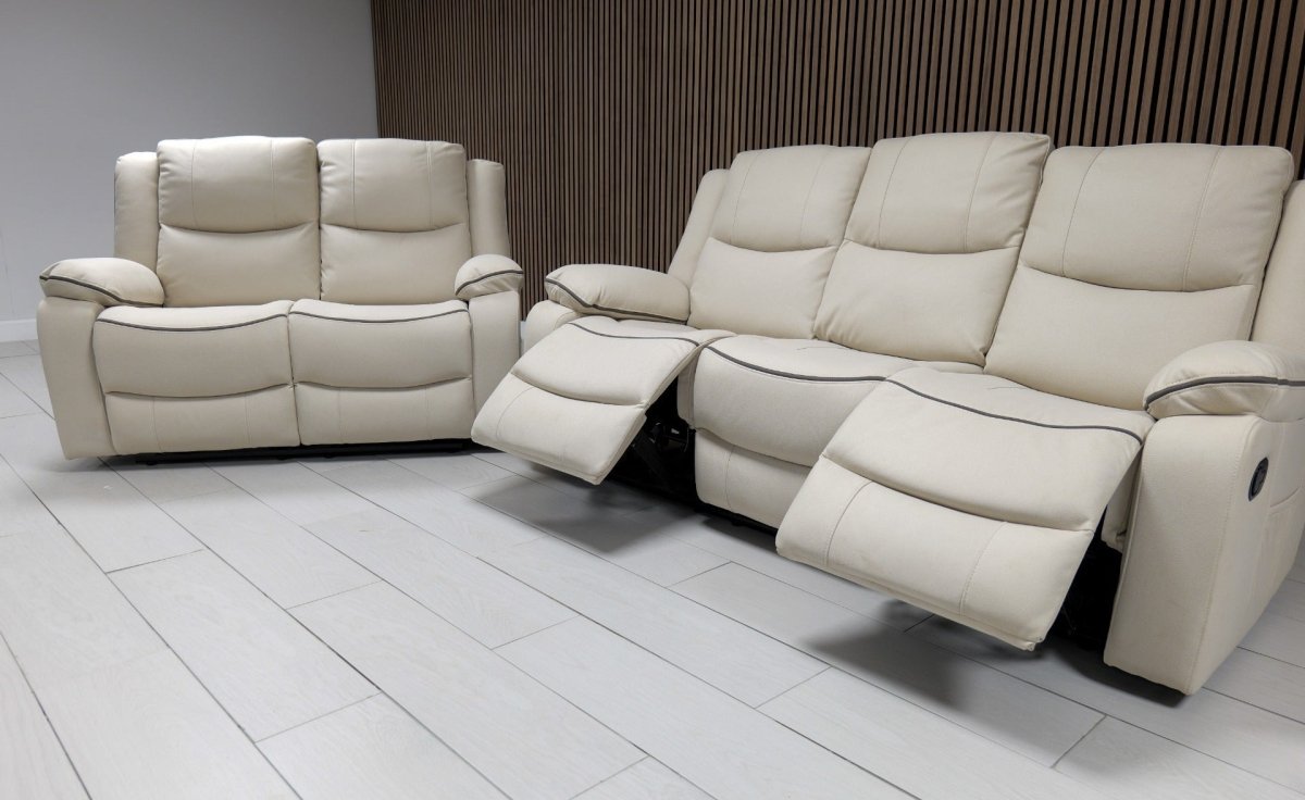 Chloe Leather Sofa Suite Manual Recliner - Comfort Furniture