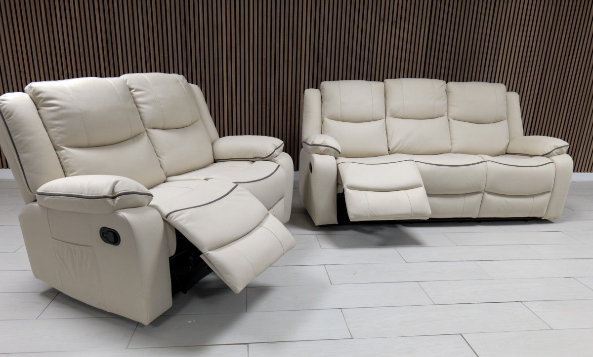 Chloe Leather Sofa Suite Manual Recliner - Comfort Furniture