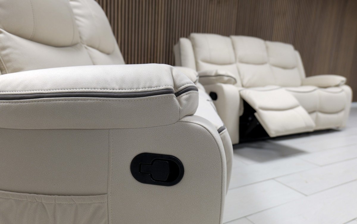 Chloe Leather Sofa Suite Manual Recliner - Comfort Furniture