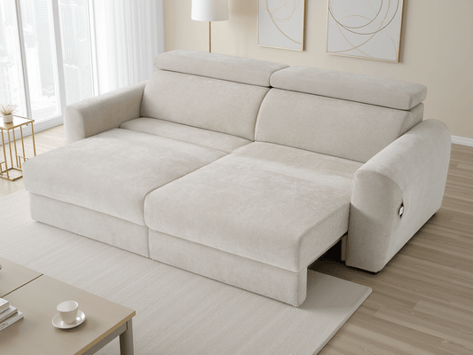 Dakota Electric Sofabed Beige 3 Seater - Comfort Furniture