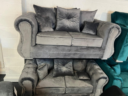 Falcon Sofa Suite 2+2 Grey Plush - Comfort Furniture