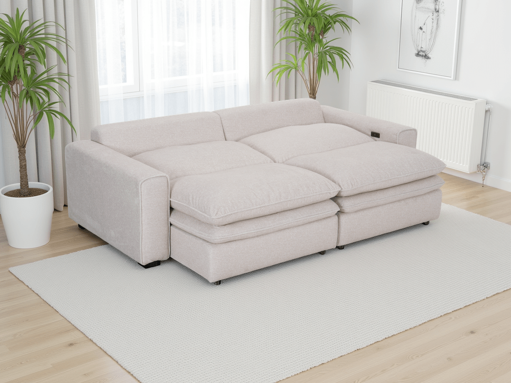 Florence Cloud Beige Electric Sofa - Comfort Furniture