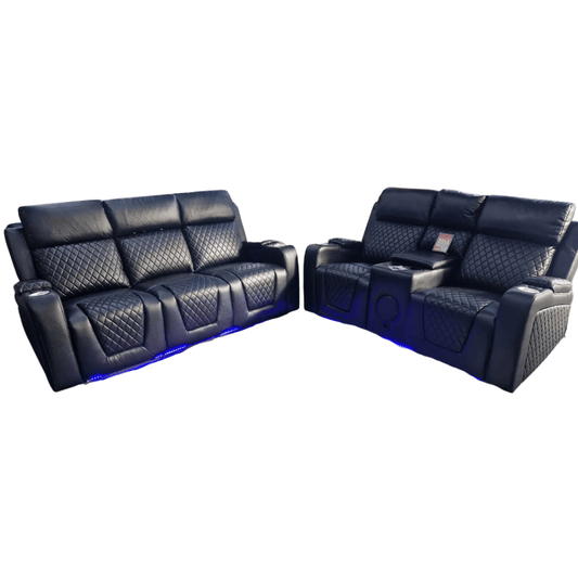 Florida Leather Sofa 3+2 Electric Recliner - Comfort Furniture