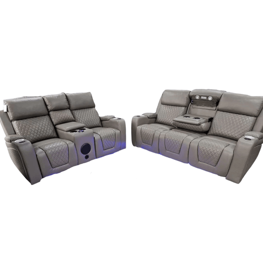 Florida Leather Sofa 3+2 Electric Recliner - Comfort Furniture
