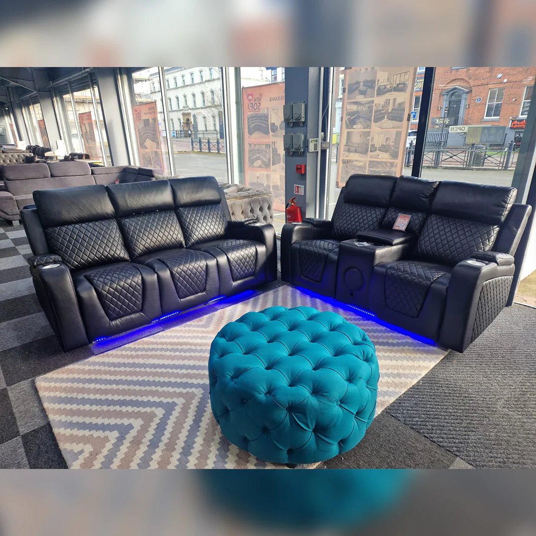 Florida Leather Sofa 3+2 Electric Recliner - Comfort Furniture
