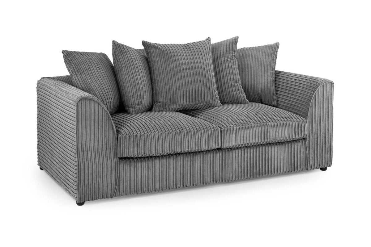 Harley Jumbo Sofa Grey 3 Seater - Comfort Furniture