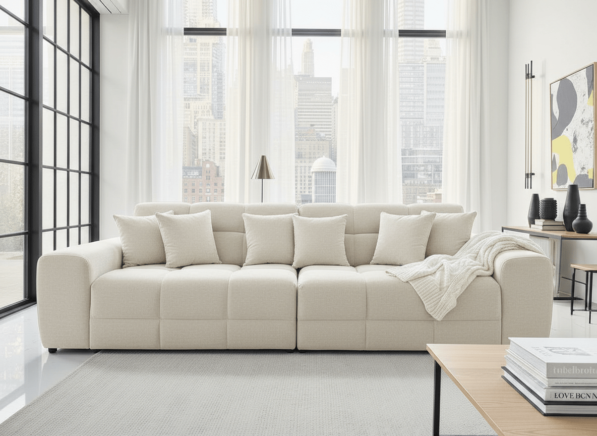Jacob Sofa Natural 4 Seater - Comfort Furniture