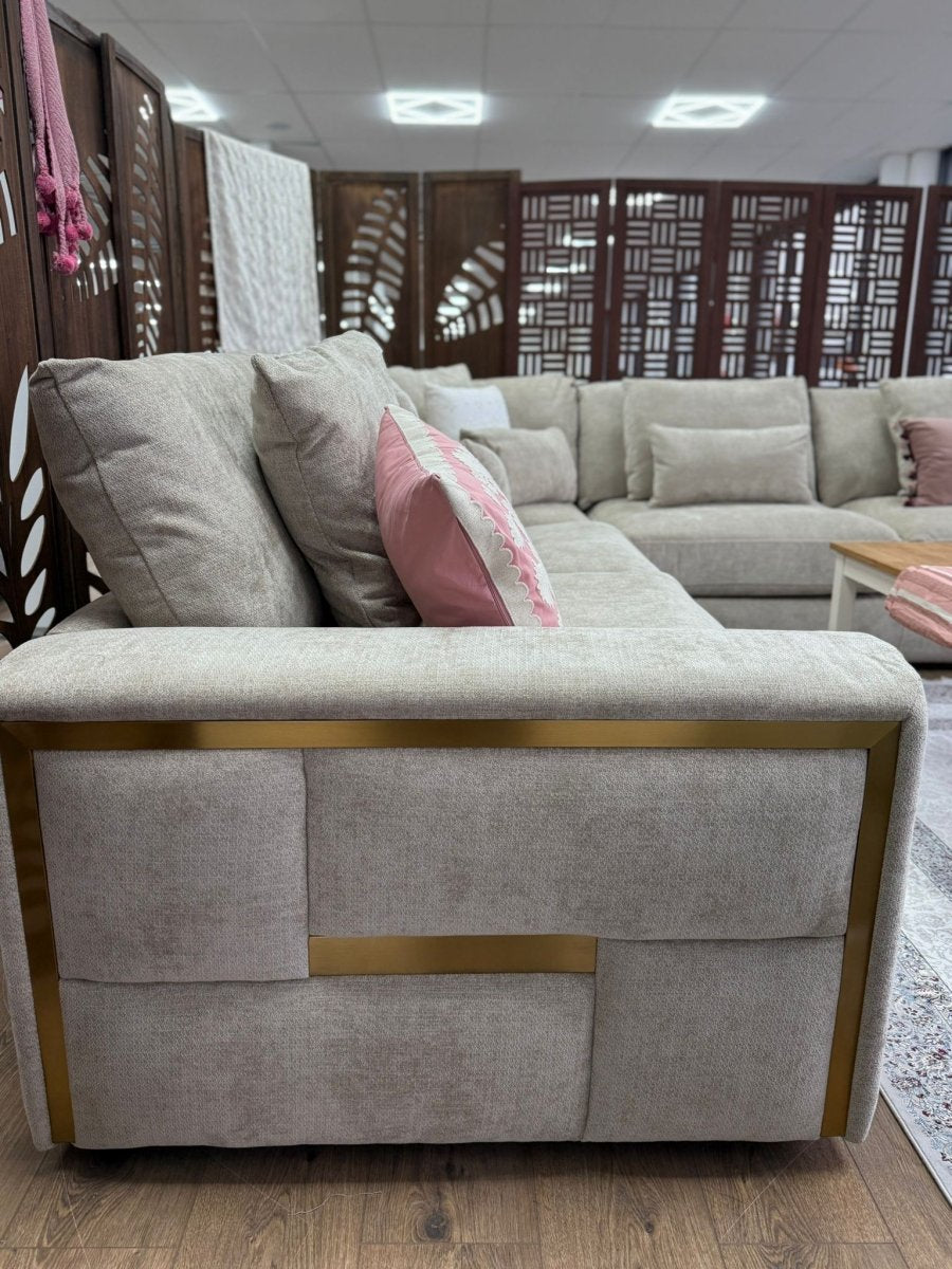 Jupiter Sofa Beige Large Corner - Comfort Furniture
