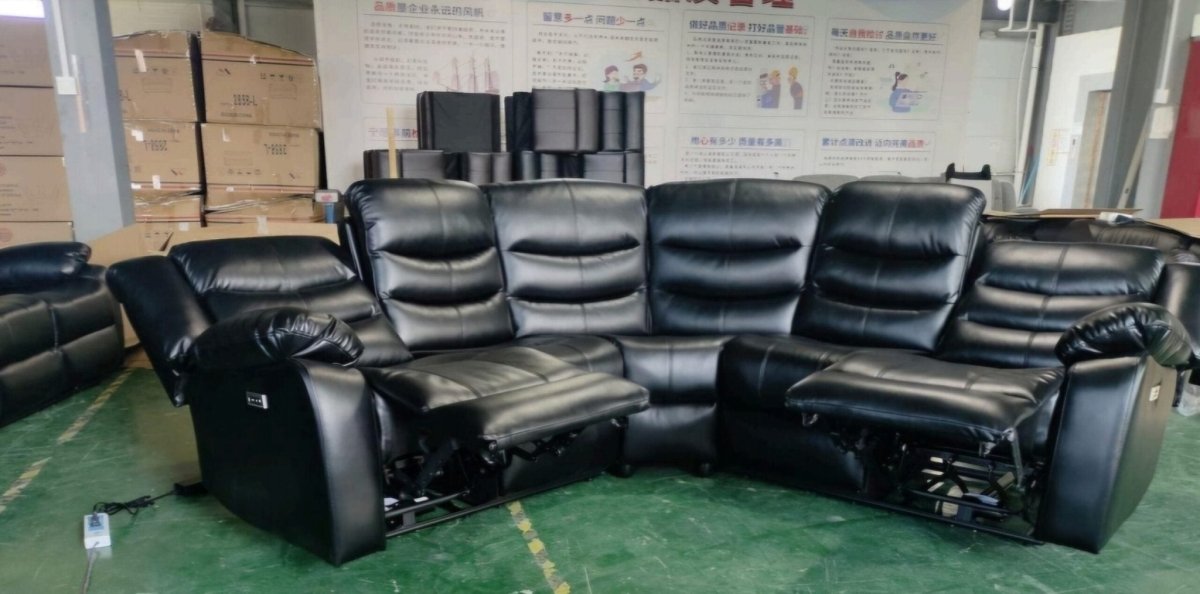 Lincoln Leather Corner Sofa Electric Recliner - Comfort Furniture
