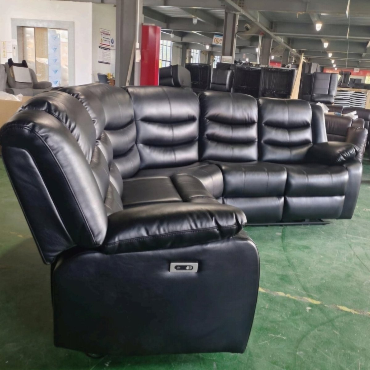 Lincoln Leather Corner Sofa Electric Recliner - Comfort Furniture