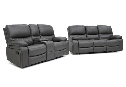 Rita Leather Sofa Suite Manual Recliner - Comfort Furniture