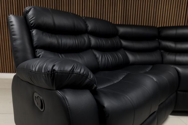 Roma Leather Corner Sofa Manual Recliner - Comfort Furniture