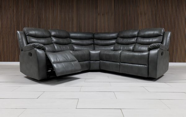 Roma Leather Corner Sofa Manual Recliner - Comfort Furniture