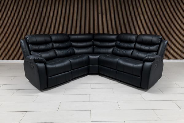 Roma Leather Corner Sofa Manual Recliner - Comfort Furniture