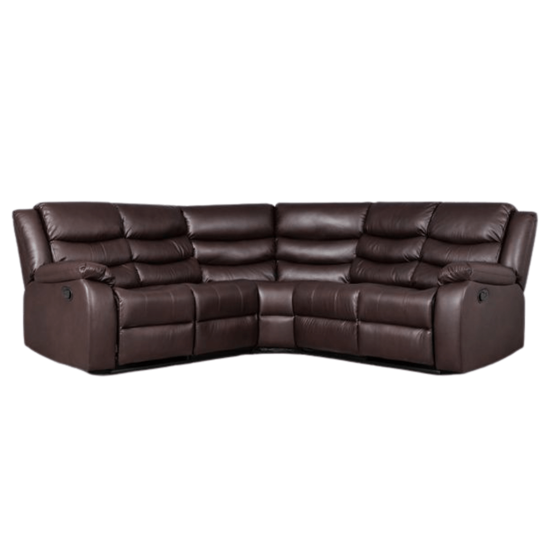 Roma Leather Corner Sofa Manual Recliner - Comfort Furniture
