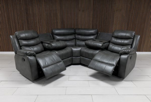 Roma Leather Corner Sofa Manual Recliner - Comfort Furniture