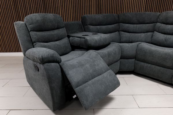 Roma Leather Corner Sofa Manual Recliner - Comfort Furniture