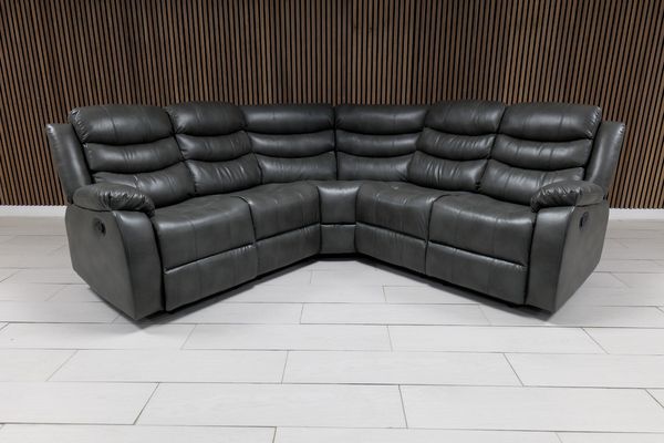 Roma Leather Corner Sofa Manual Recliner - Comfort Furniture