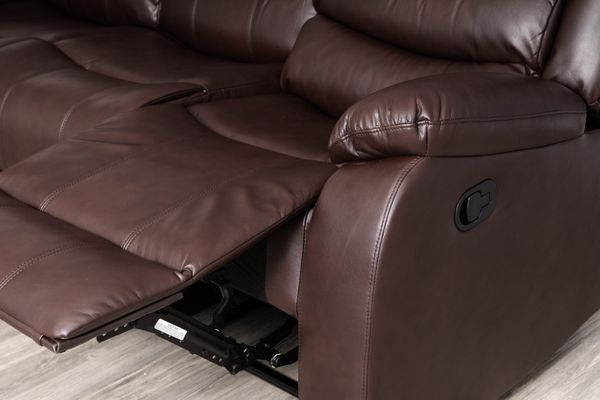 Roma Leather Corner Sofa Manual Recliner - Comfort Furniture