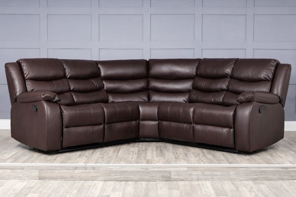 Roma Leather Corner Sofa Manual Recliner - Comfort Furniture