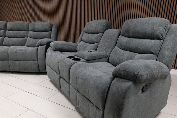 Roma + Leather Sofa Suite Manual Recliner - Comfort Furniture