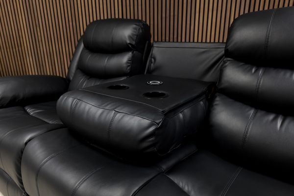 Roma + Leather Sofa Suite Manual Recliner - Comfort Furniture