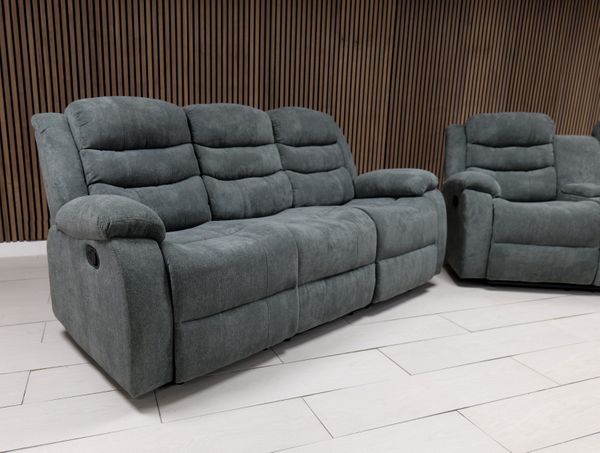Roma + Leather Sofa Suite Manual Recliner - Comfort Furniture