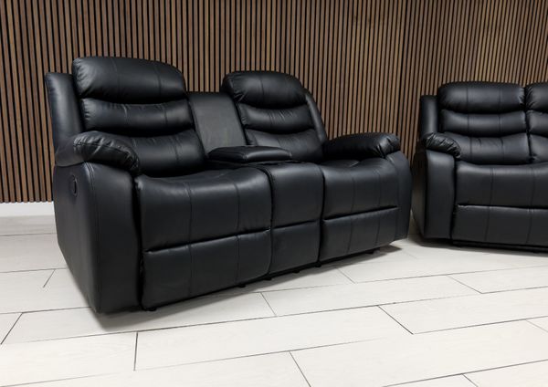 Roma + Leather Sofa Suite Manual Recliner - Comfort Furniture