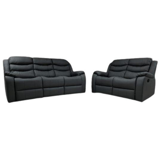 Roma Leather Sofa Suite Manual Recliner - Comfort Furniture