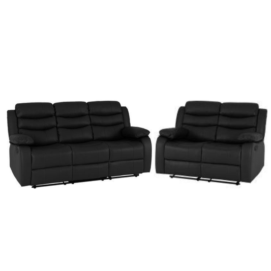 Roma Leather Sofa Suite Manual Recliner - Comfort Furniture