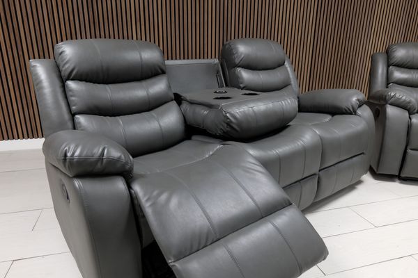 Roma + Leather Sofa Suite Manual Recliner - Comfort Furniture