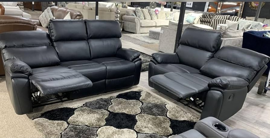 Valencia Leather Sofa Manual Recliner - Comfort Furniture