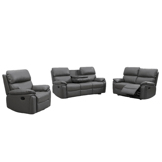 Valencia Leather Sofa Manual Recliner - Comfort Furniture