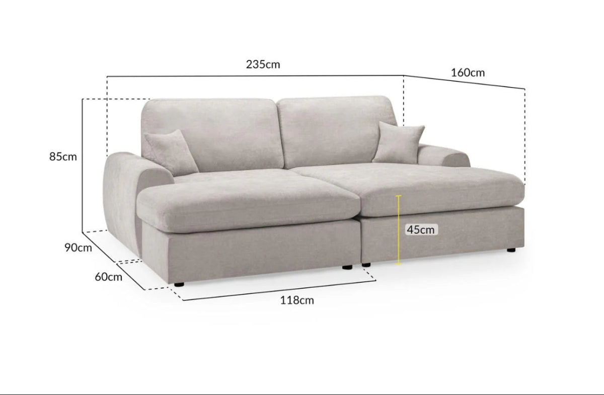 Winnie Universal Corner Sofa with Footstool - Comfort Furniture