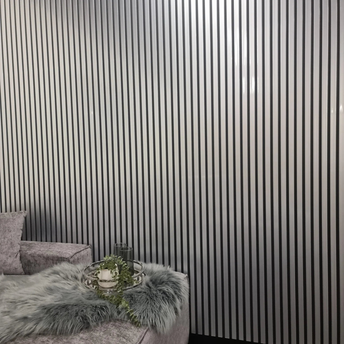 WPC Wood Effect Slatted Wall Panels (14 Panels/Box) - Comfort Furniture
